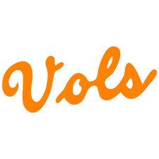 Vols Logo white background with orange cursive lettering